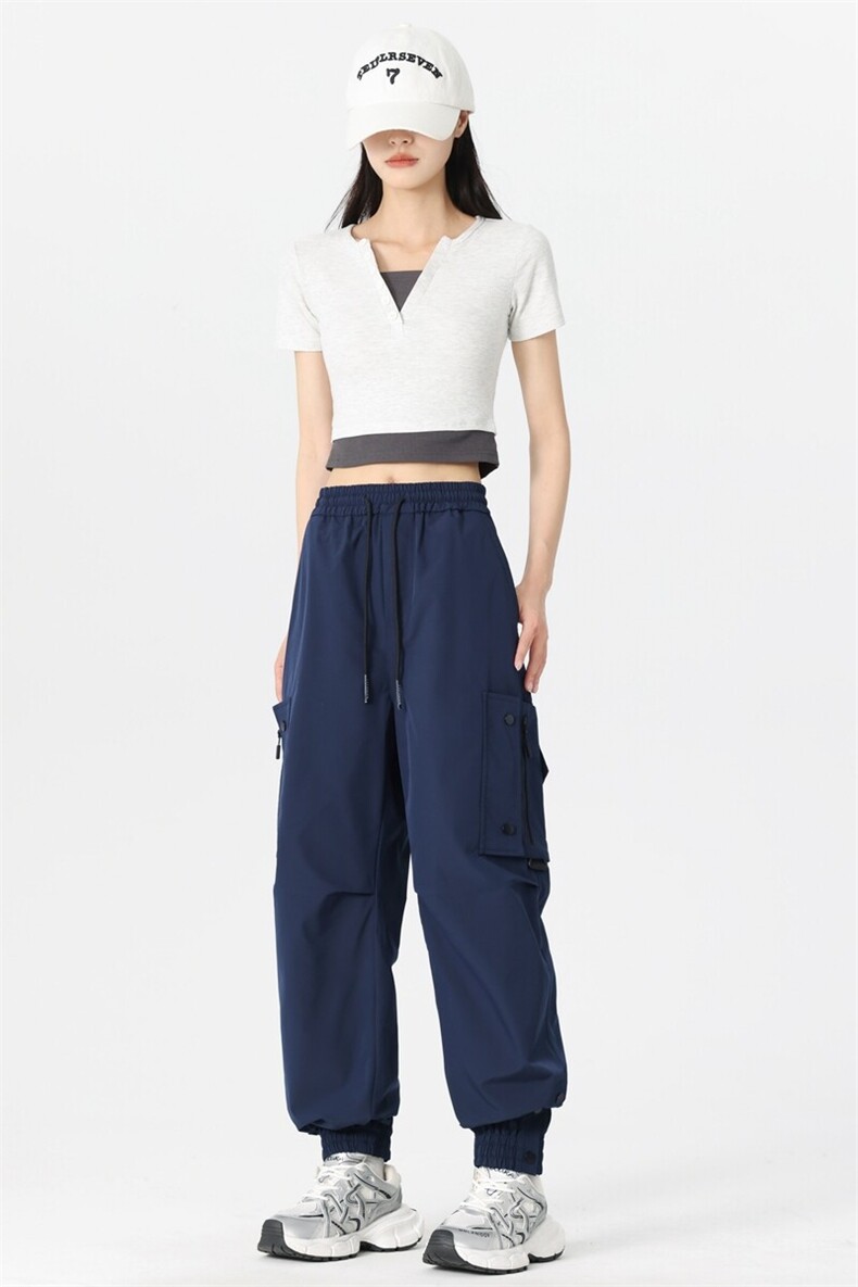 工装休闲长裤女潮牌美式夏季运动裤学生束脚裤A406K3505特P58,男装休闲裤,星座309（原A406）