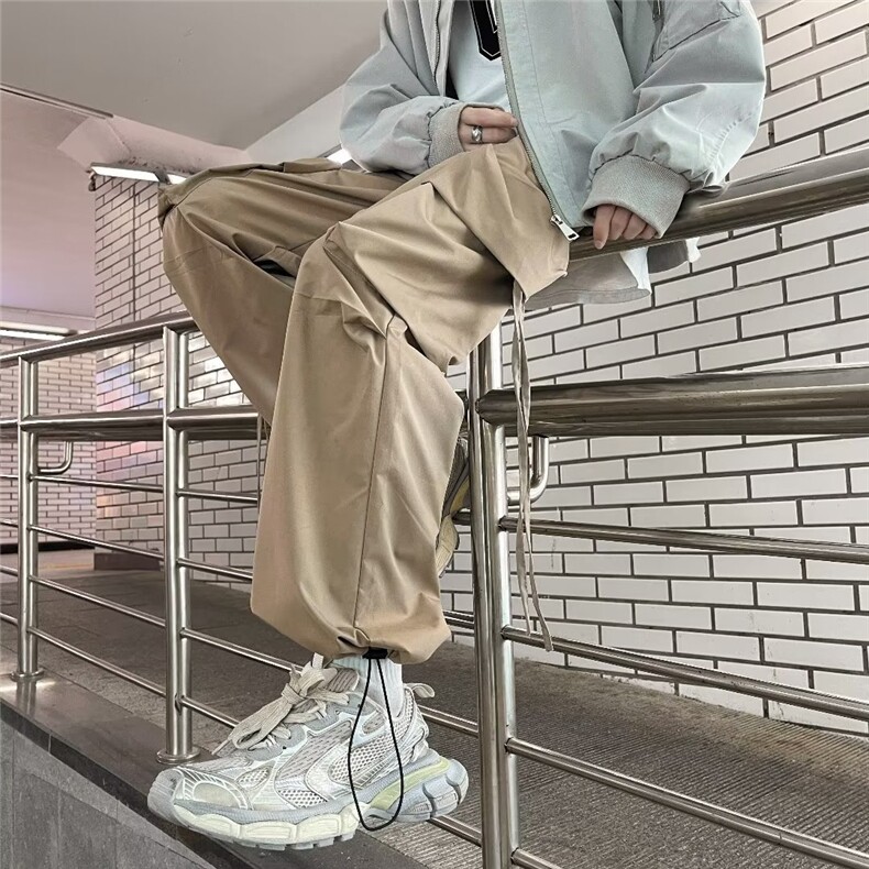 工装裤男韩版潮流大口袋高街帅气2024秋冬季新款ins长裤K4673-P36图片