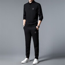 S30733-2钱塘2020-2时尚休闲百搭简约中青年男士长袖套装P132，男装休闲套装，钱塘207-2