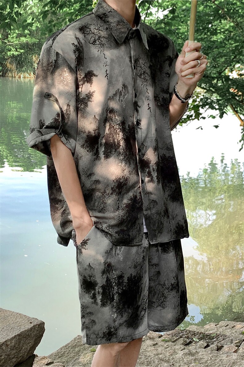 山水套装TZ77823特P50衬衫DCS77824特P30DK77825特P20套装控98,男装衬衫,星座226-1