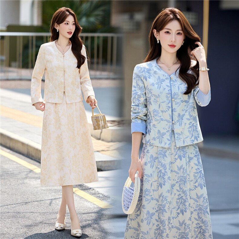 罗得堡2026夏季新款时尚休闲修身两件套2705，女装套装/套裙，罗得堡