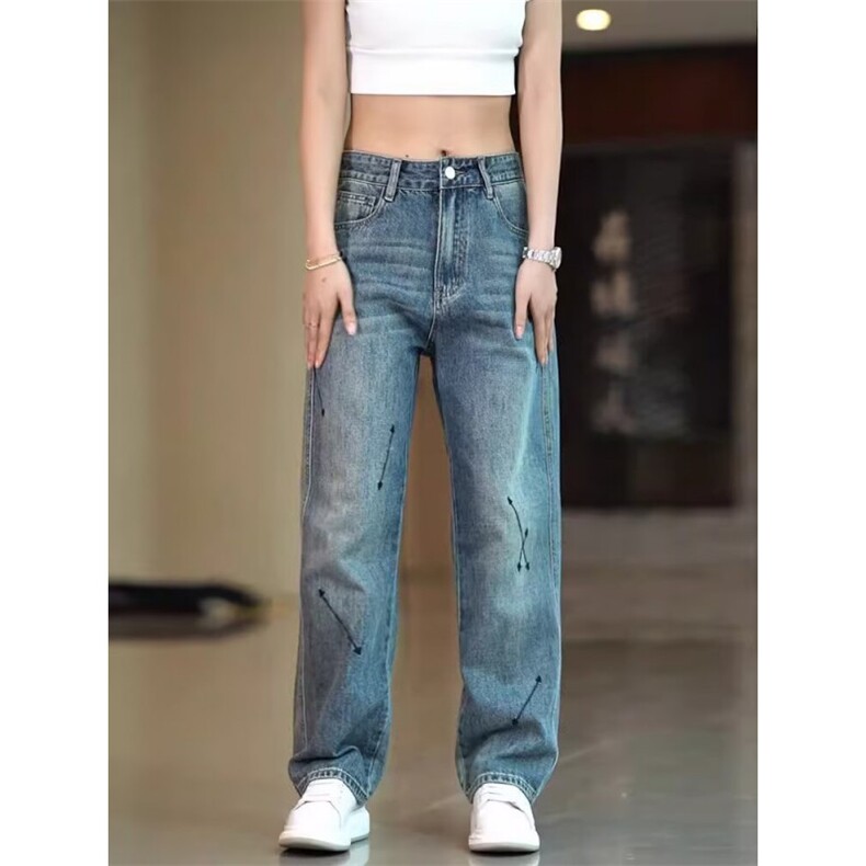 1506-1/KK8701/P50个性字母牛仔裤嘻哈ins潮高街潮流痞帅长裤男女,男装牛仔裤,星座1506-1