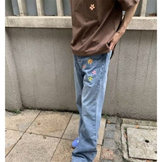 【有货】DG904-特批48小花字母刺绣微喇显瘦牛仔裤，男装牛仔裤，星座603-2