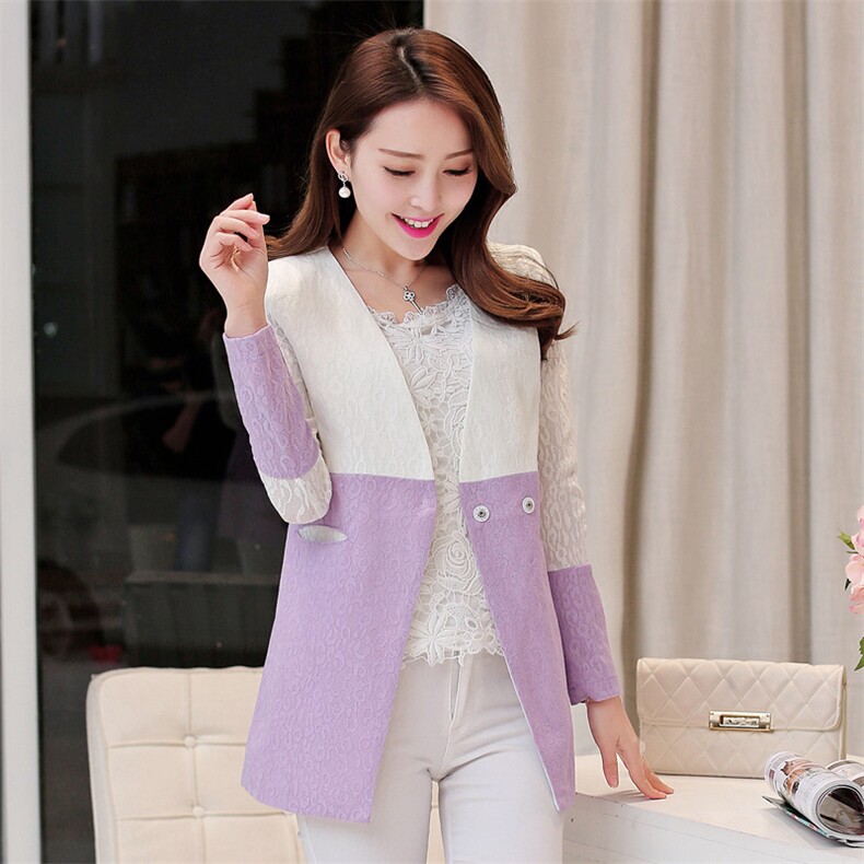 时尚拼接蕾丝短外套女显瘦百搭气质小西装优雅淑女风，女装短外套，依恋蒂丝