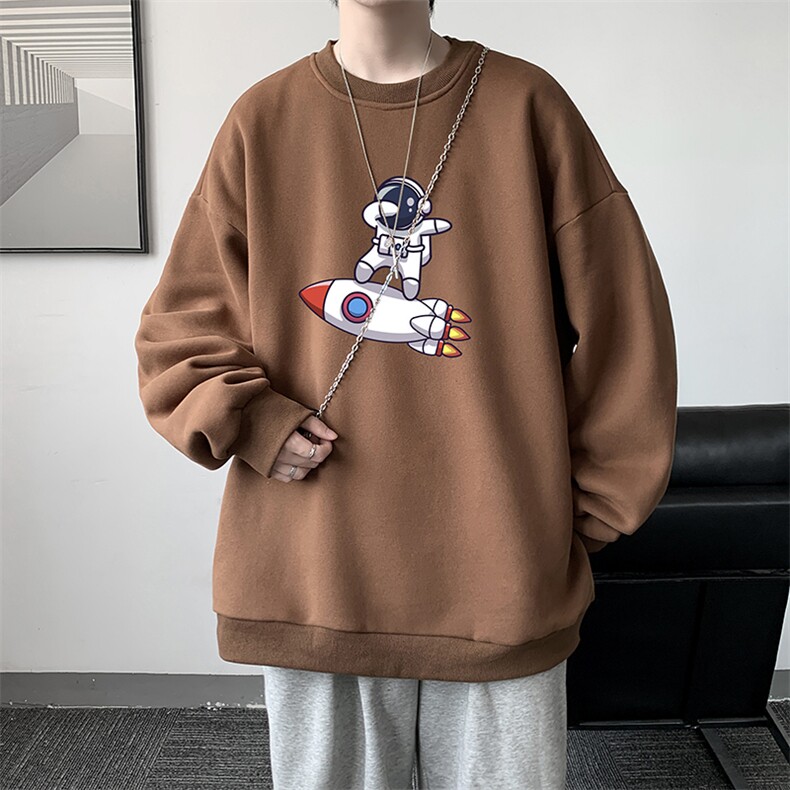 圆领卫衣男大码加厚加绒长袖t恤男S6158-P28加绒款-P33,男装卫衣,电商A040