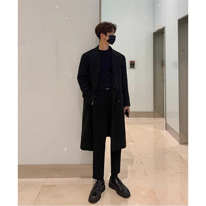 现货超长款秋冬韩版毛呢大衣宽松高级感潮流外套DY0020P118,男装毛呢大衣,星座1004（原星座815-3）