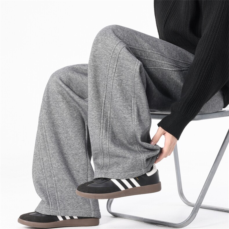 秋冬加绒休闲裤男宽松直筒裤弯刀裤K277-P45加绒P55控78加绒控88，男装卫衣，星座209-2