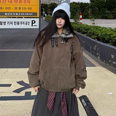1506-1/My2581/P89冬季男女同款十字架贴皮刺绣情侣外套美拉棉服，男装棉衣，星座1506-1