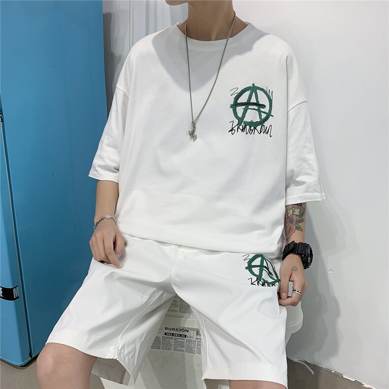 港风休闲大码男短裤运动日系原宿潮流男士五分裤中裤DK715P25,男装休闲裤,星座227-7