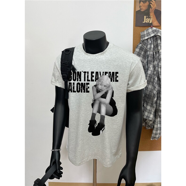 25夏季新款潮牌网红博主同款复古圆领短袖T恤2575-P29，男装T恤，电商C310-1