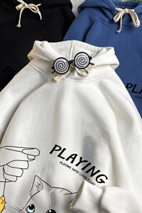 WY21299-P35 加绒款-P40 纯棉连帽卫衣男大码运动帽衫宽松薄图片