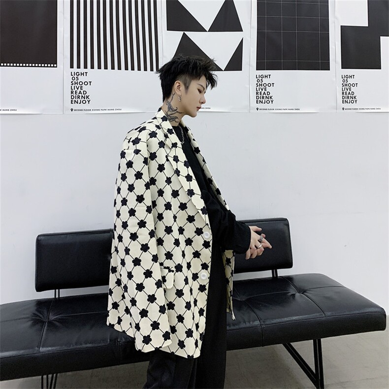 山本暗黑风男装小西服潮流帅气花朵西装外套潮A452,男装西服,电商A452