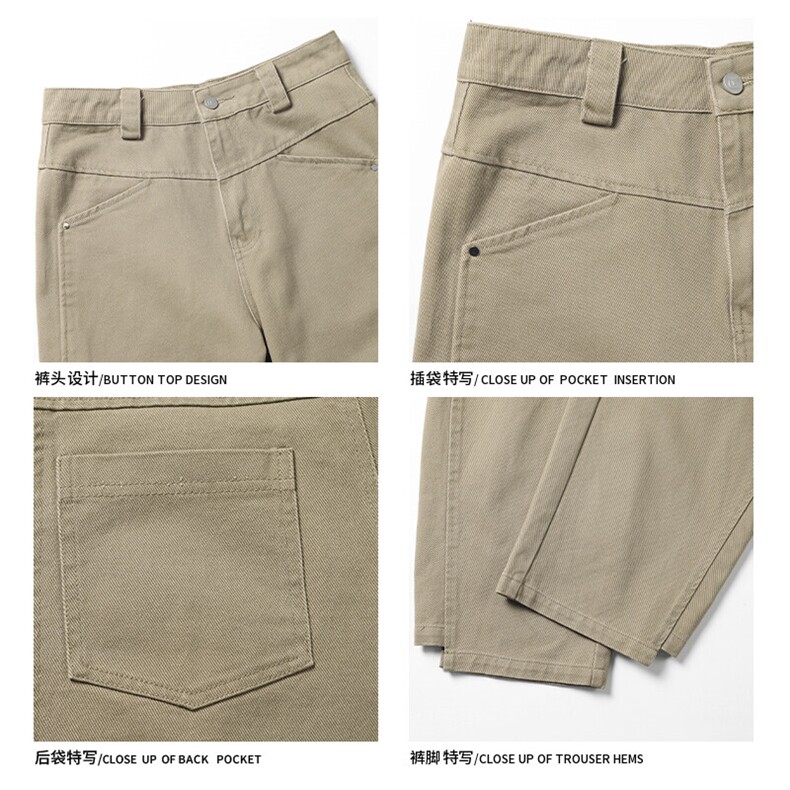 2026春季新款白底大码美式水洗弯刀裤M-5XLGK25164-特P45,男装休闲裤,电商A022