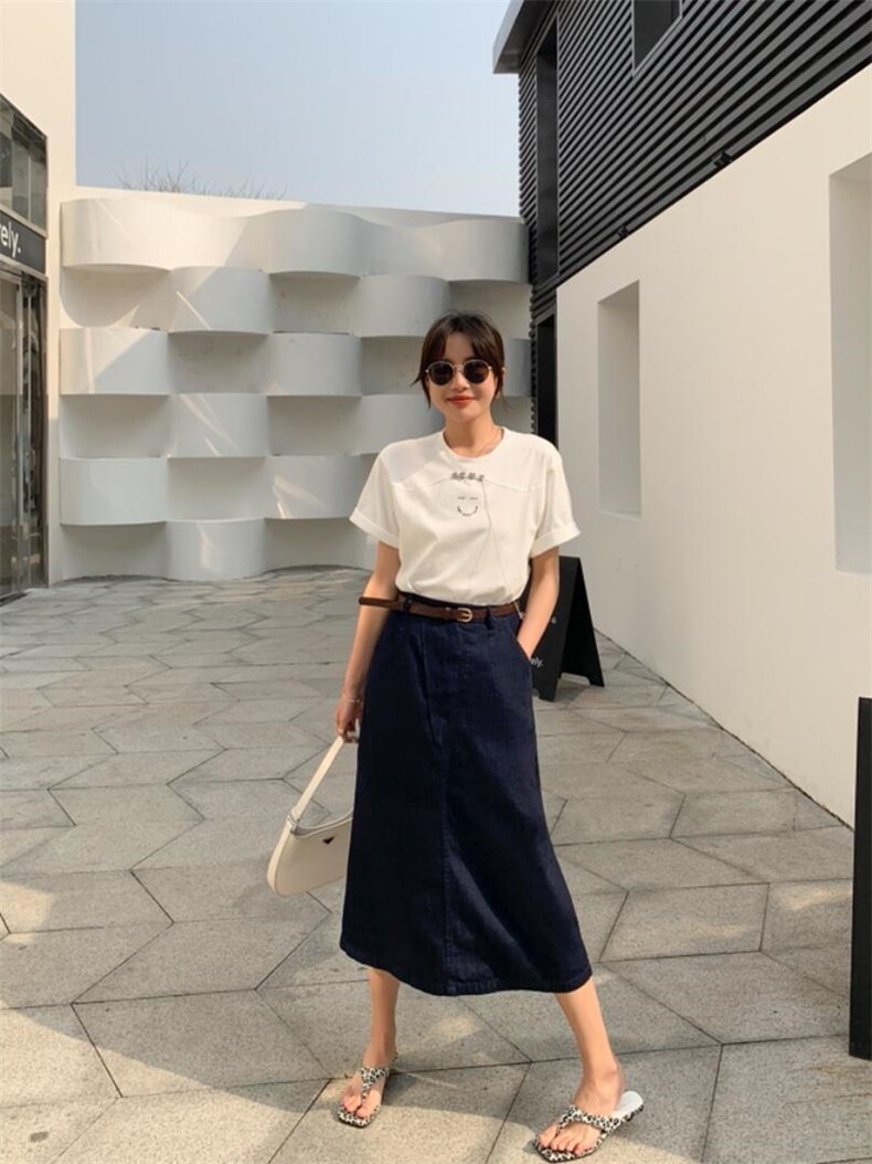 牛仔半裙，女装半身裙，肆尔