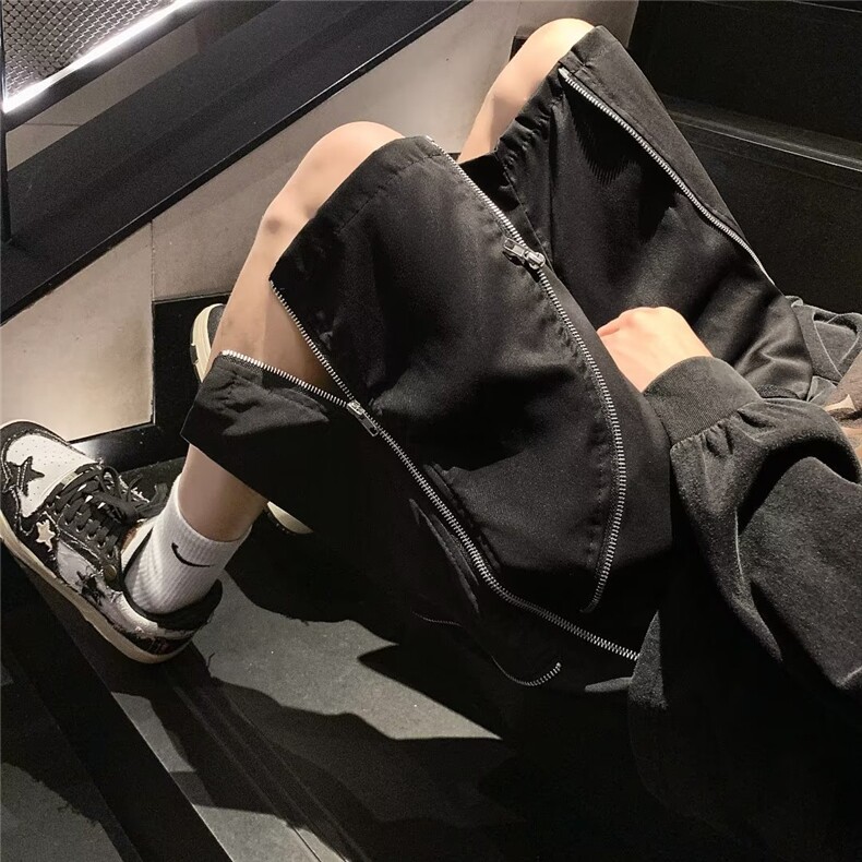 美式机能风vibe冲锋短裤男设计感小众高街工装拉链五分裤SX08P32,男装休闲裤,星座1116-2