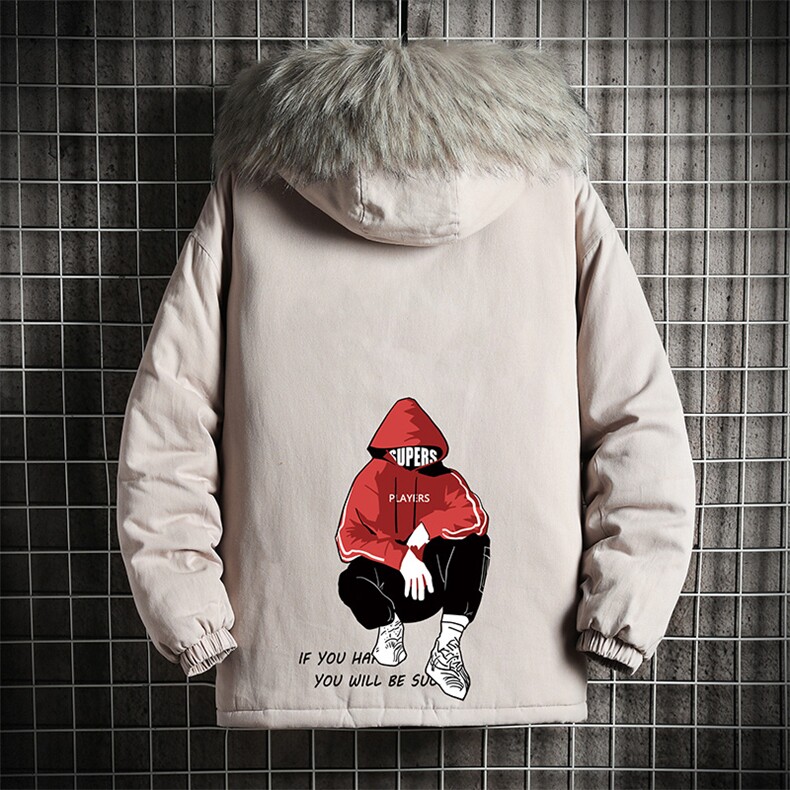 MM48051-P130冬季大毛领衣男士大码加厚袄男服网格挂拍,男装棉衣,电商A040A