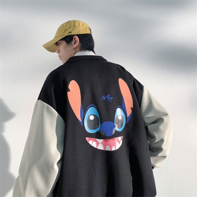 特P50限88华夫格撞色外套男发泡棒球服夹克男宽松上衣港风FJK218，男装夹克，电商B370