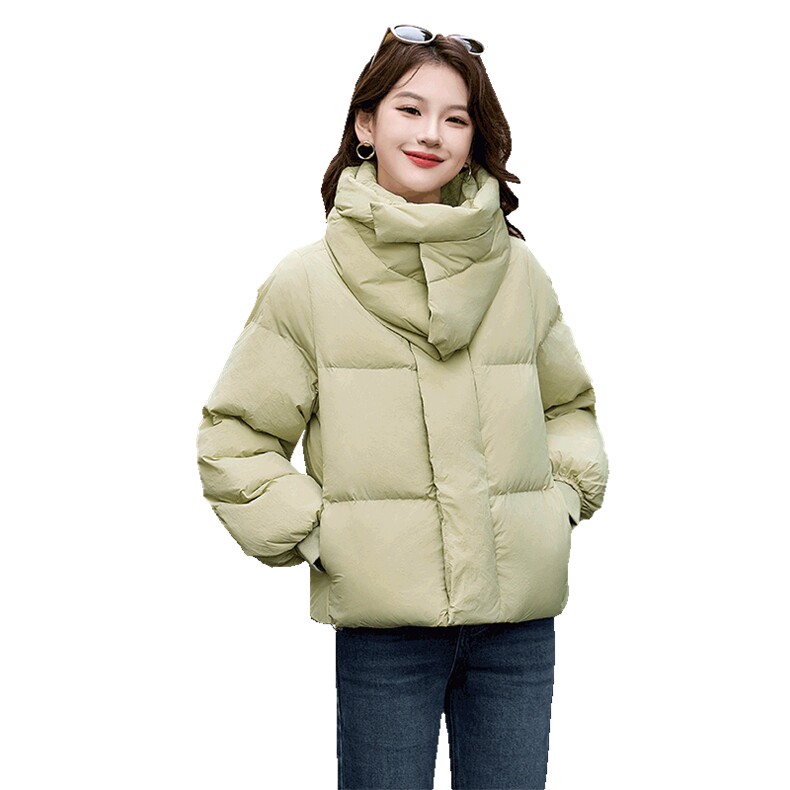设计感立领保暖羽绒棉服女短款2024冬季小个子加厚面包服棉衣外套,女装棉衣/棉服,火爆靓佳人