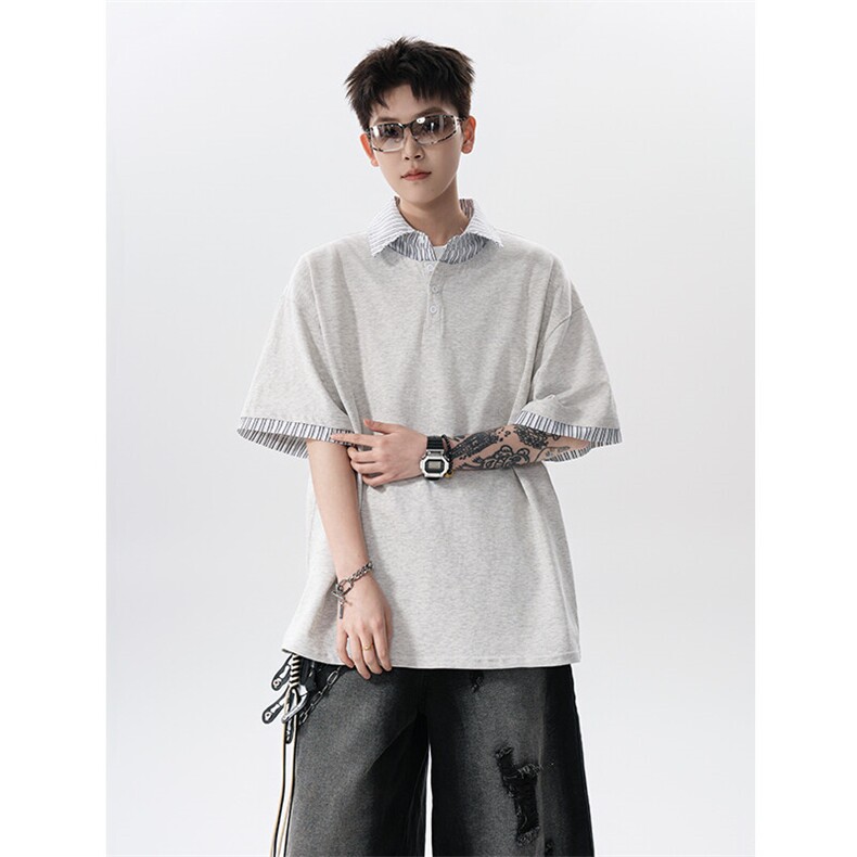 假两件短袖t恤男polo衫 cp157-特p45图片