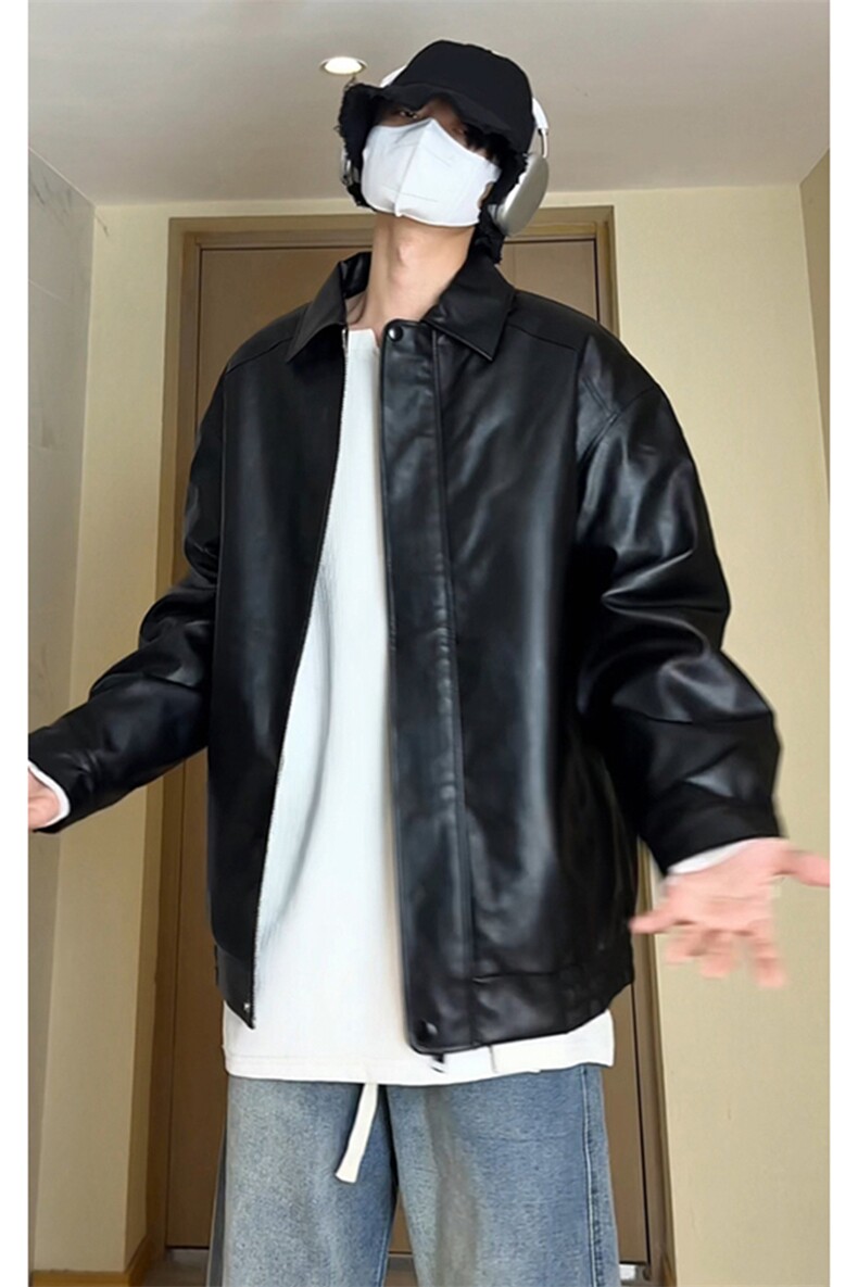夹棉加厚冬装pu皮衣宽松夹克冬季男女棉衣外套PM7811-P82【特价】,男装夹克,电商A007
