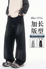 190加长版高个子休闲裤男春秋宽松慵懒115cm水洗做旧卫裤KZ078P60，男装休闲裤，电商B312