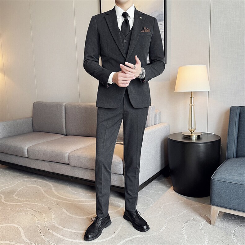 507A-SJT811-P2102025春季时尚男士单扣西服三件套装结婚礼服,男装西服,星座507A（原星座306B-2）