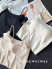 白色带胸垫吊带背心女夏新款文胸美背外穿上衣，女装背心吊带，安月电商供货