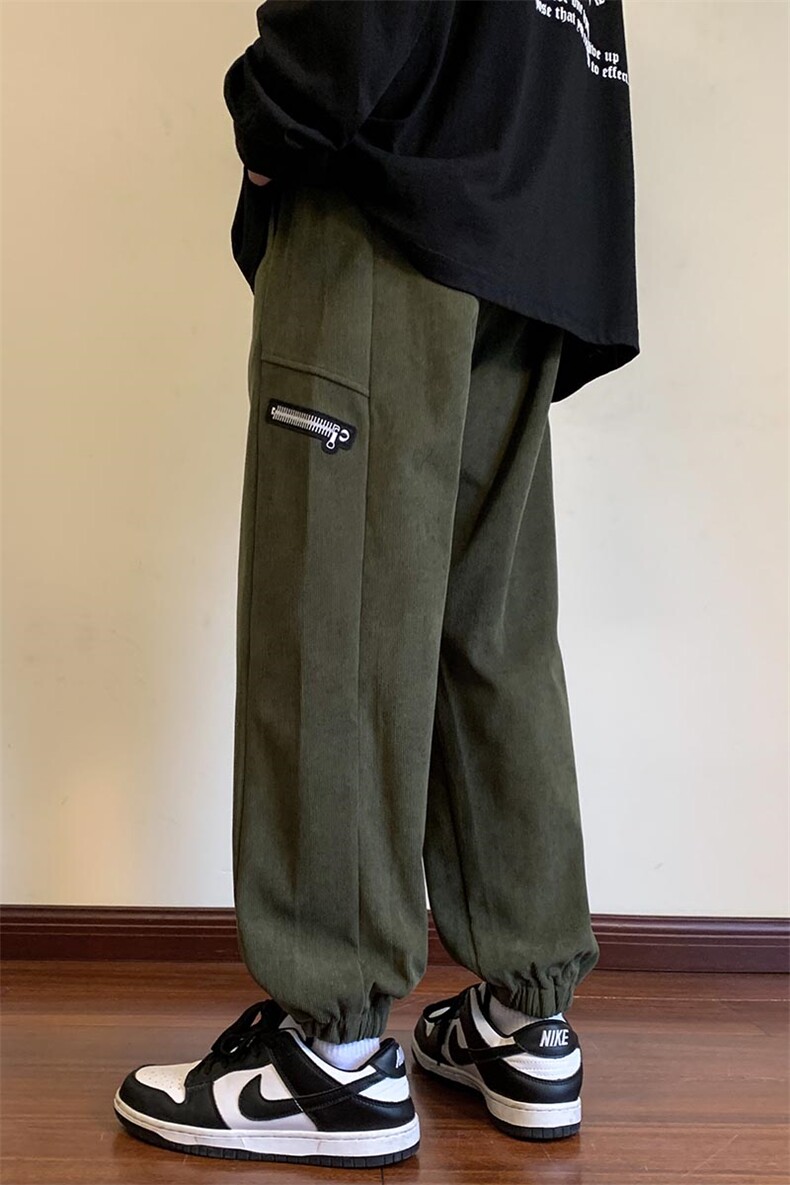 港风灯芯绒休闲裤男宽松直筒束脚裤卫裤XZ214-8KP808P43,男装休闲裤,星座1204-3