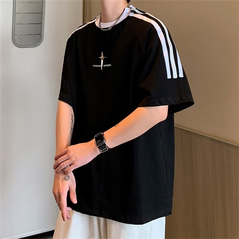 短袖t恤男夏季潮流男生上衣美式高街半袖体恤衫男装衣服ST225-P37,男装T恤,星座412-3
