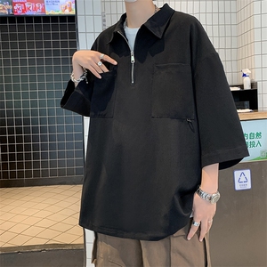 半拉链衬衫男韩版潮流短袖口袋2023夏季新款ins宽松外套CY447-P34图片