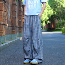 （现货）A429-YK303特批45宽松垂感格子休闲裤数据款量大差价，男装休闲裤，电商A429