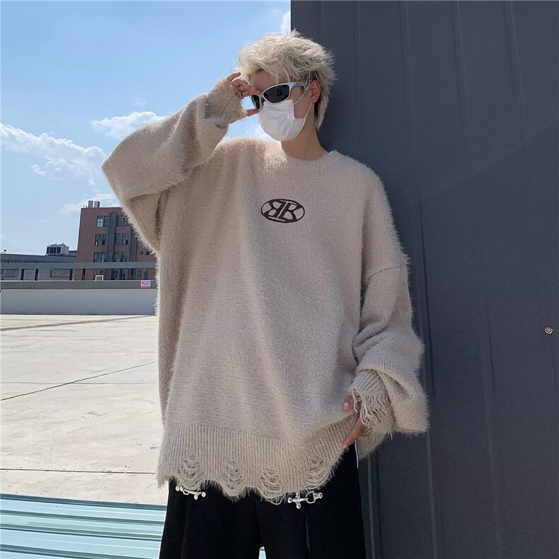 M915-多色线衣慵懒软糯潮流宽松打底外穿百搭针织毛衣杉,男装针织衫/毛衣,星座1002-2