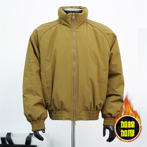现货美式高街休闲棉衣夹克三防立领纯色户外工装加厚棉服外套图片