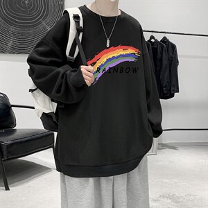 华夫格卫衣圆领卫衣男大码长袖t恤男外套 HW76064-P30加绒款-P40图片