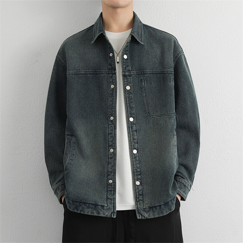 牛仔外套男装2026春季新款高级感宽松休闲品质外套J803P110,男装夹克,星座914