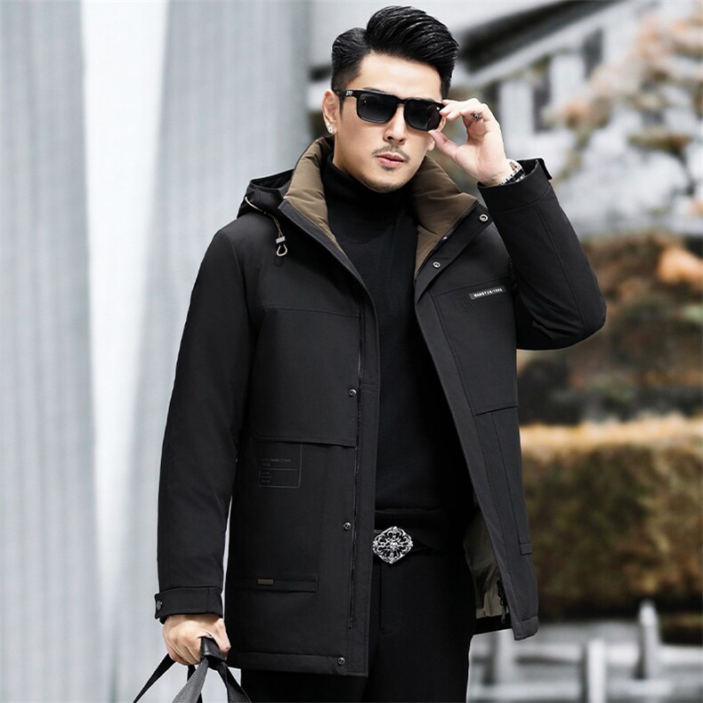 B89472钱塘2020-3冬季厚款时尚休闲中年长款男士羽绒服P295,男装羽绒服,钱塘207-3