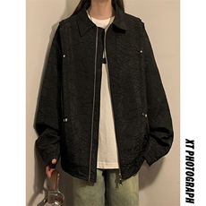 中性风成分聚酯纤维,褶皱撞色面料夹克男外套JK77866P75控118，男装夹克，星座227-7