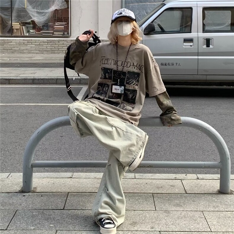 T89-P53美式辣妹潮牌字母长袖上衣男女早秋宽松显瘦慵懒风,男装卫衣,电商B323A