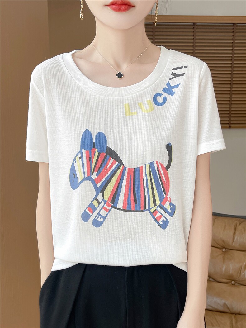 2025夏季新款女装长袖T恤圆领套头打底衫软糯正肩白色t恤针织上衣，女装T恤，朝贺羊绒