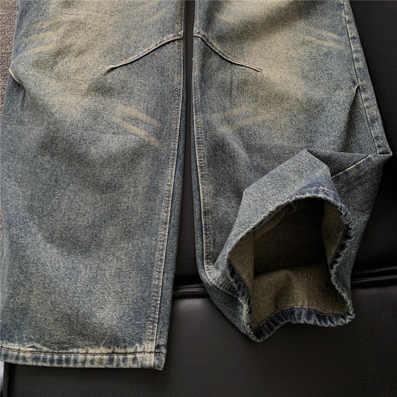 xz905-Z086#P65美式高街宽松阔腿牛仔裤,男装牛仔裤,星座905
