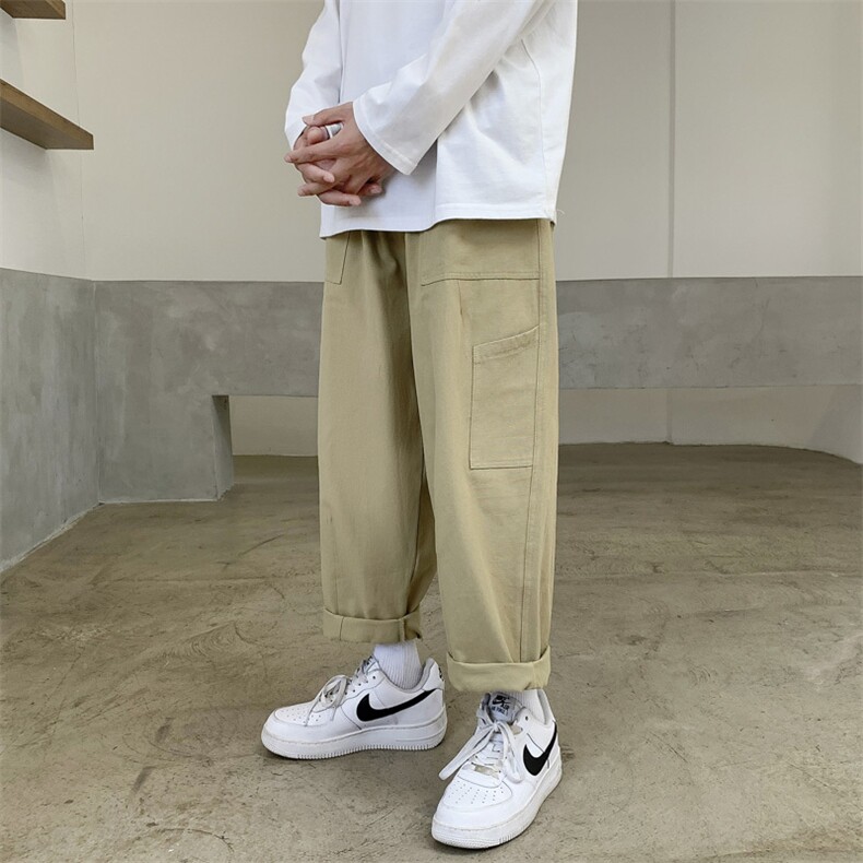 工装裤男ins潮牌宽松痞帅直筒裤子韩版潮流百搭休闲长裤K9186-p28图片