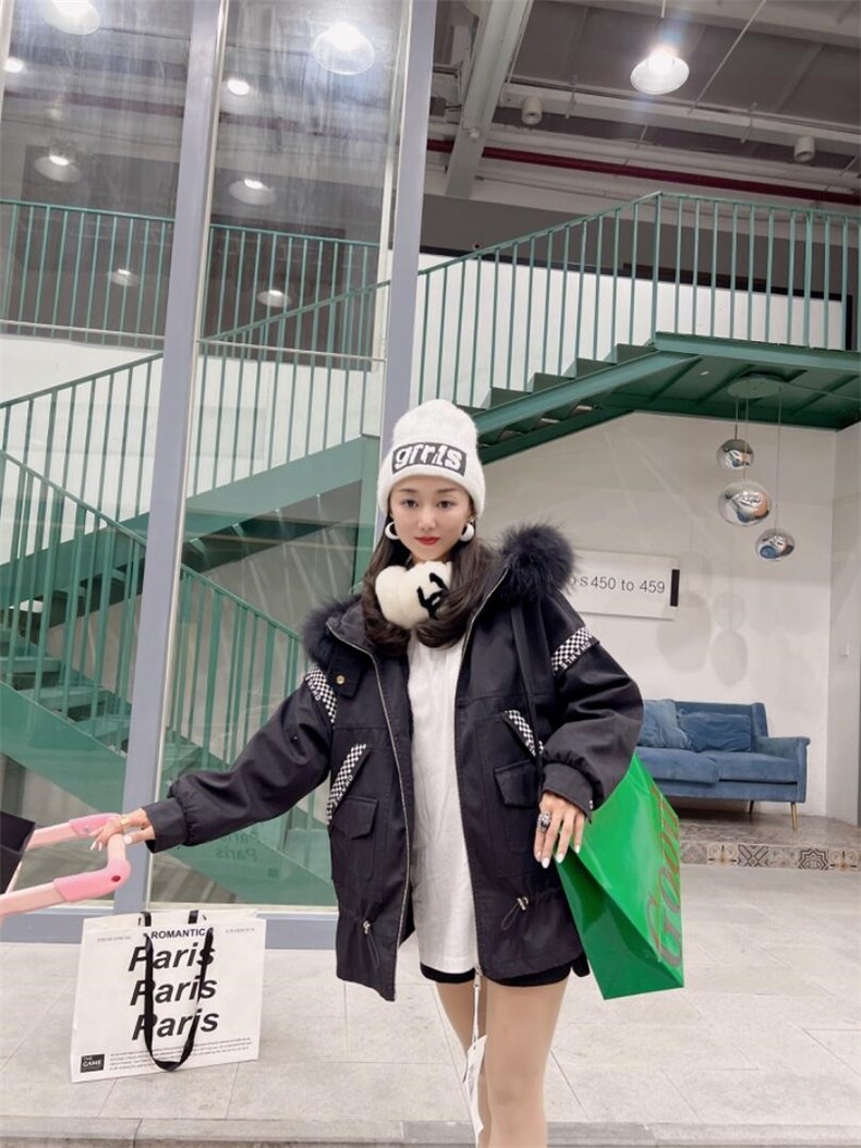 爆版中长款大毛领派克服排单款好卖，其它，金地雪