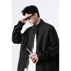 春季新款港风美式提花刺绣痞帅立领夹克男 XZ213-JK1000-P88控118图片