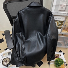 中性风平铺皮衣男大码情侣潮工装口袋机车皮克男JK7761P85控118，男装夹克，星座226-1