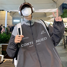 秋新户外登山服休闲连帽潮帅冲锋衣男夹克外套F6401P80控108，男装夹克，电商A268A