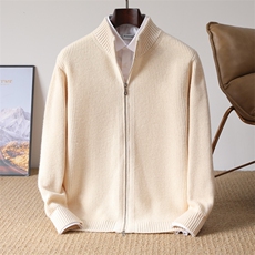 2025年秋季新款纯色针织开衫时尚休闲简约风，男装针织衫/毛衣，冬季工坊