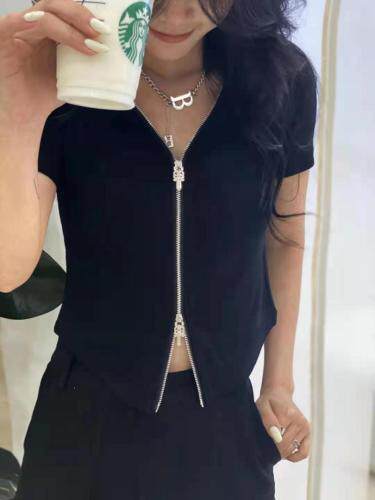 夏季打底衫，双头拉链，女装，SJBY