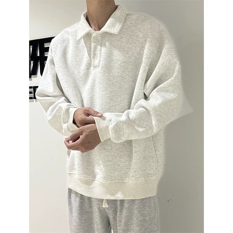 抖音得物高品质二开25秋冬美式高街结构设计POLO翻领卫衣外套W77,男装卫衣,电商A486-1