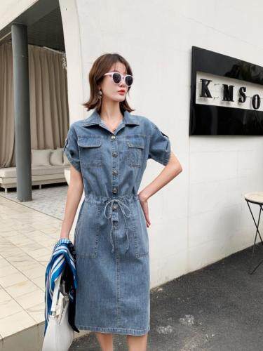 夏季新款丝巾，牛仔连衣裙。，女装连衣裙，雪儿诱惑