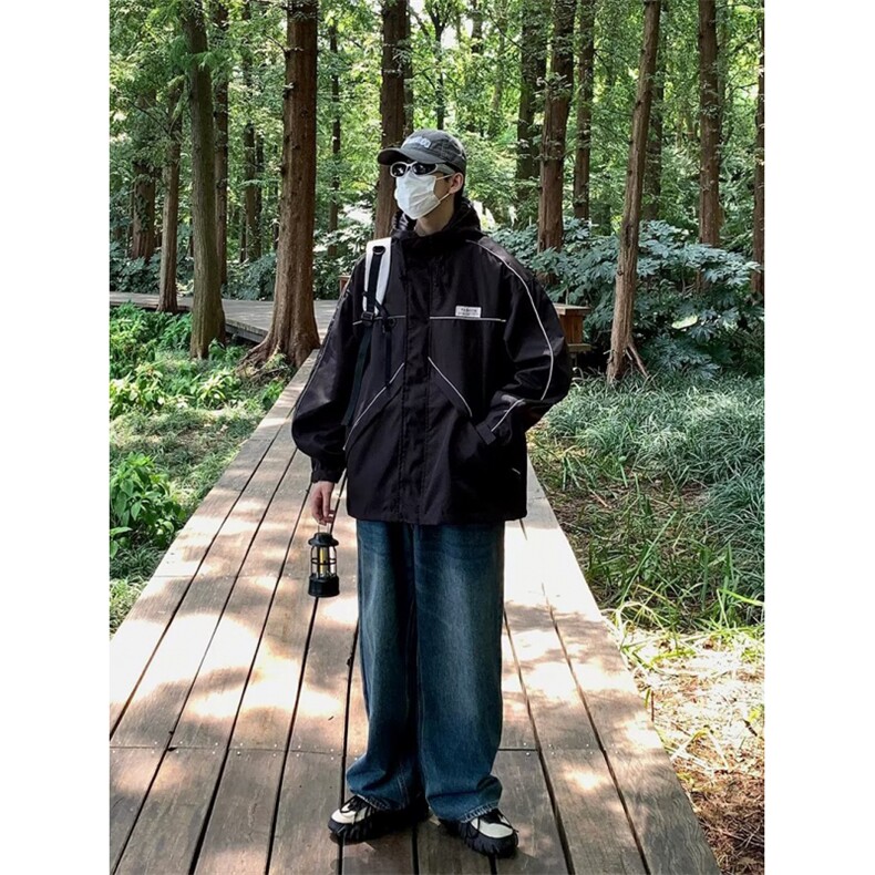 秋季青春流行男夹克文艺潮防风防水反光外套GF17P63,男装夹克,星座1116-2